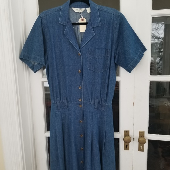 Vintage - Denim Button Down Midi Dress - Picture 2 of 6